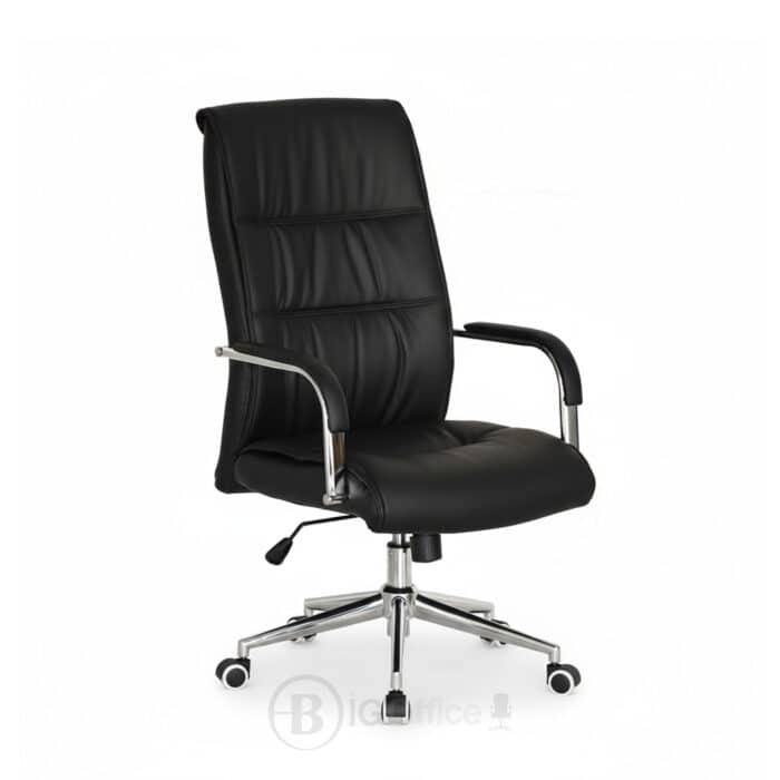 Fauteuil de Direction Ergonomique 786P - Noir, Accoudoirs Chromés & Hauteur Réglable – Image 2