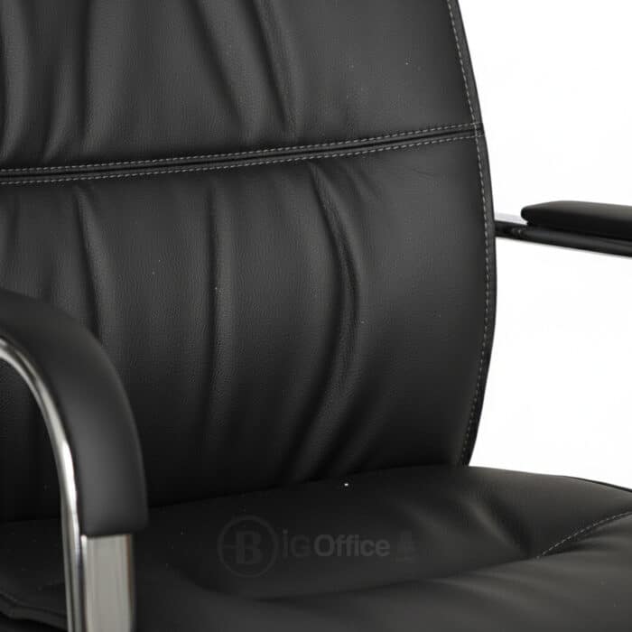 Fauteuil de Direction Ergonomique 786P - Noir, Accoudoirs Chromés & Hauteur Réglable – Image 3
