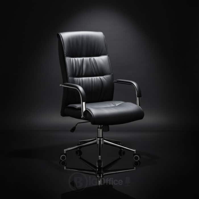 Fauteuil de Direction Ergonomique 786P - Noir, Accoudoirs Chromés & Hauteur Réglable – Image 4
