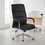 Fauteuil de Direction Ergonomique 786P - Noir, Accoudoirs Chromés & Hauteur Réglable – Image 5