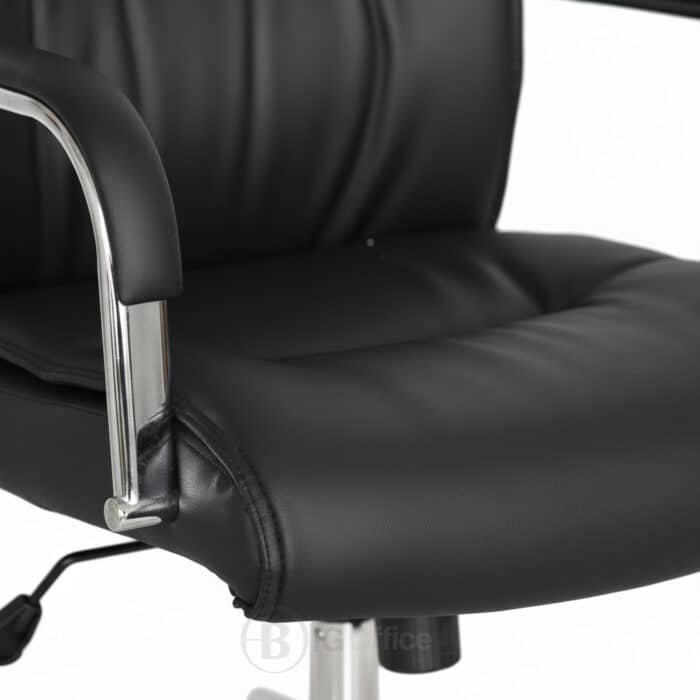 Fauteuil de Direction Ergonomique 786P - Noir, Accoudoirs Chromés & Hauteur Réglable – Image 8