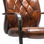 Fauteuil Visiteur 116 V Marron - Chaise Visiteur en Similicuir, Pied Métallique Chromé – Image 4
