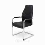 Fauteuil Visiteur 155V - Structure Chromée - Simili Cuir Noir