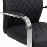 Fauteuil Visiteur 155V - Structure Chromée - Simili Cuir Noir – Image 3