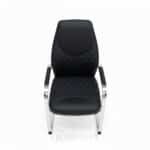 Fauteuil Visiteur 155V - Structure Chromée - Simili Cuir Noir – Image 4