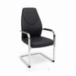 Fauteuil Visiteur 155V - Structure Chromée - Simili Cuir Noir – Image 5
