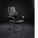 Fauteuil Visiteur 155V - Structure Chromée - Simili Cuir Noir – Image 6