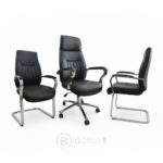 Pack Fauteuil de Direction 106V - 1 Fauteuil Directeur + 2 Fauteuils Visiteurs - Simili Cuir Noir – Image 3