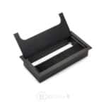 Passe-câbles bureau 15×7 cm – Aluminium noir avec brosse – Image 2