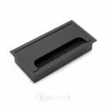 Passe-câbles bureau 15×7 cm – Aluminium noir avec brosse