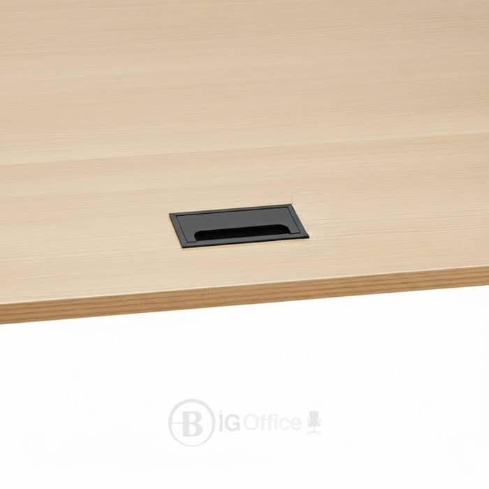 Passe-câbles bureau 15×7 cm – Aluminium noir avec brosse – Image 3