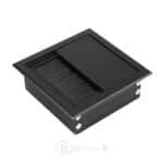 Passe-câbles rectangulaire noir pour bureau – Trappe aluminium avec brosses – Image 2