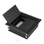 Passe-câbles rectangulaire noir pour bureau – Trappe aluminium avec brosses