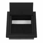 Passe-câbles rectangulaire noir pour bureau – Trappe aluminium avec brosses – Image 5