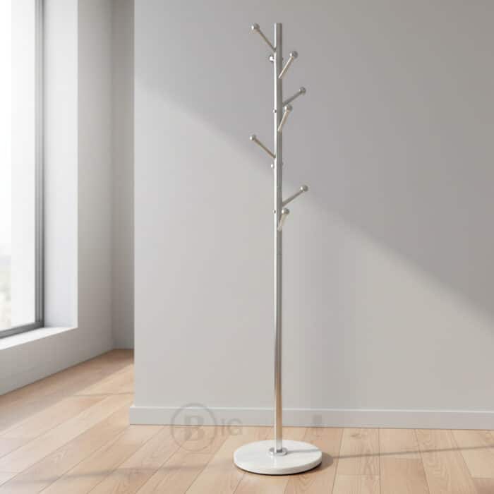 Porte-Manteau en Acier Inoxydable avec Base Ronde en Marbre – Hauteur 170 cm (Lot de 2) – Image 3