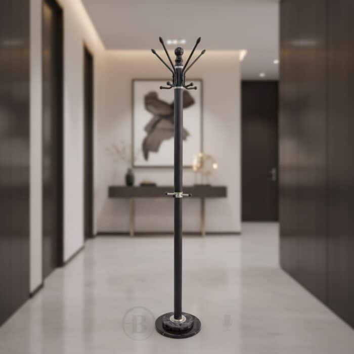 Porte-Manteau Maroc (Modèle 8011) : L'Alliance du Métal Noir et du Marbre Véritable - Stabilité Garantie – Image 4