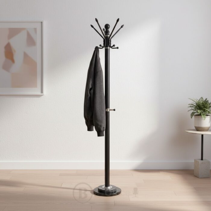 Porte-Manteau Maroc (Modèle 8011) : L'Alliance du Métal Noir et du Marbre Véritable - Stabilité Garantie – Image 5