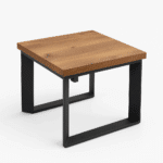 Table basse carrée en bois et pieds métal – Design industriel
