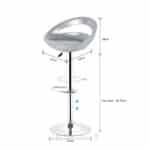 Tabouret de bar design en ABS – Réglable en hauteur avec base chromée – Image 3