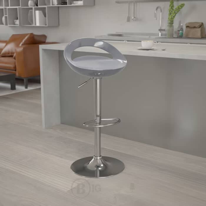 Tabouret de bar design en ABS – Réglable en hauteur avec base chromée – Image 6
