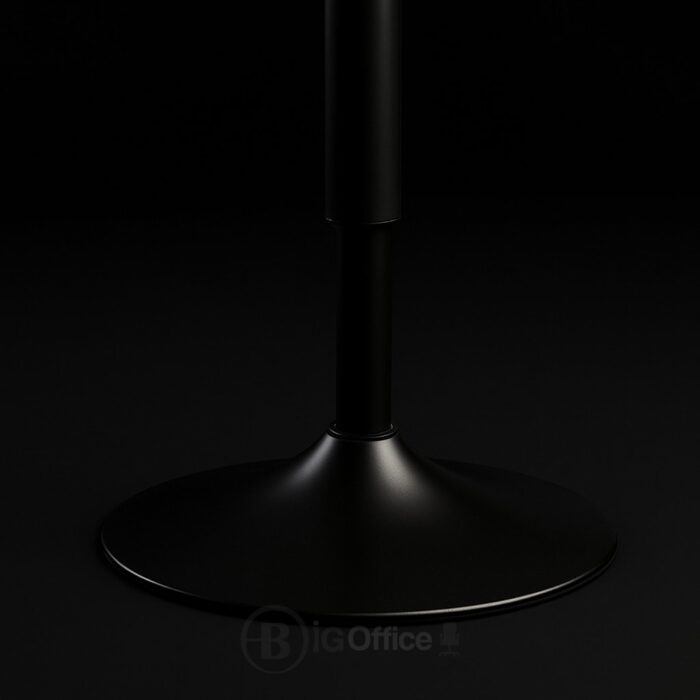 Tabouret de bar design noir en similicuir – hauteur réglable avec pied en métal – Image 5