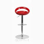 Tabouret de Bar Design Rouge – Hauteur Réglable & Socle Chromé