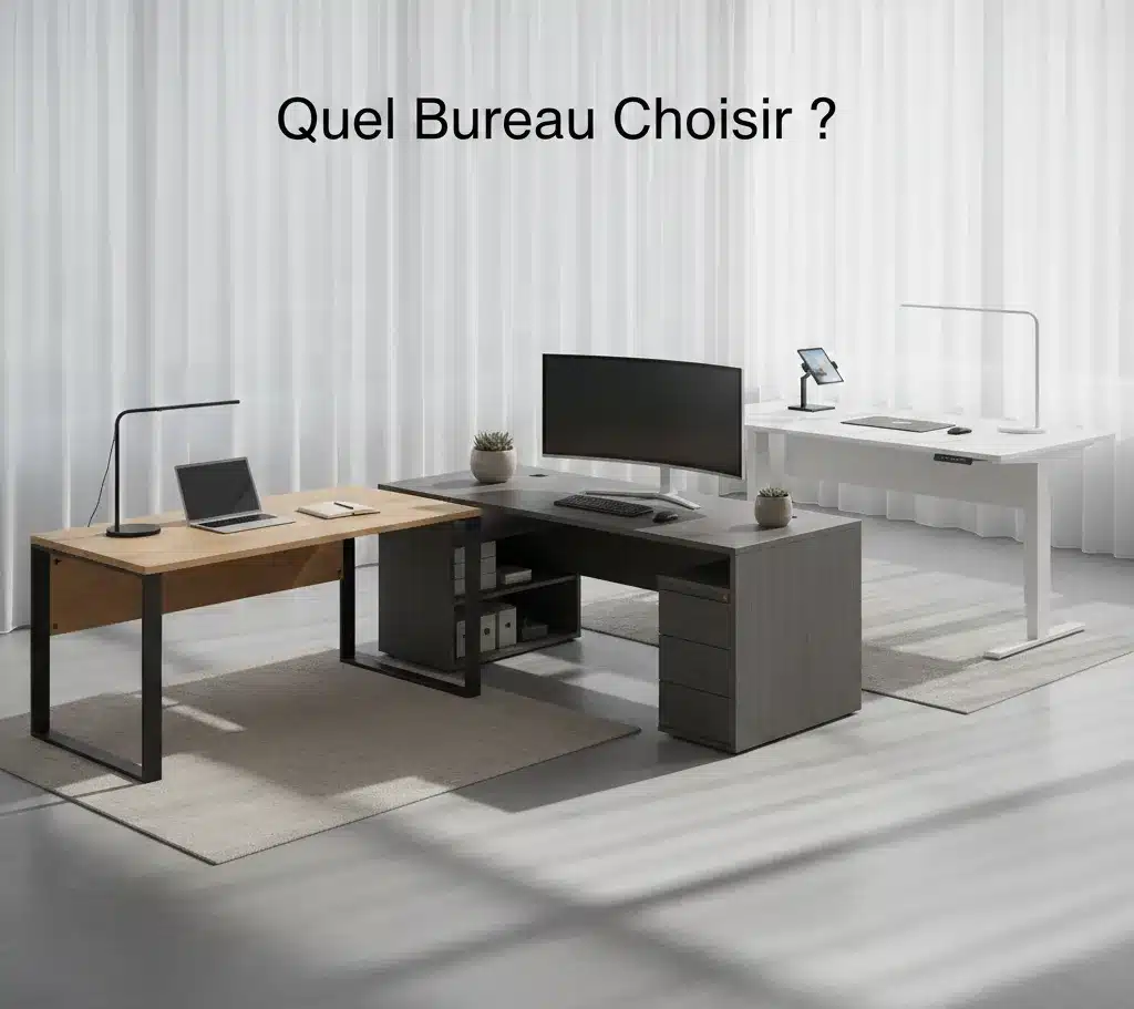 Bureau Droit, d'Angle ou Réglable