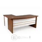 Bureau de direction 160x80 cm en angle MDF avec caisson et rangements intégrés