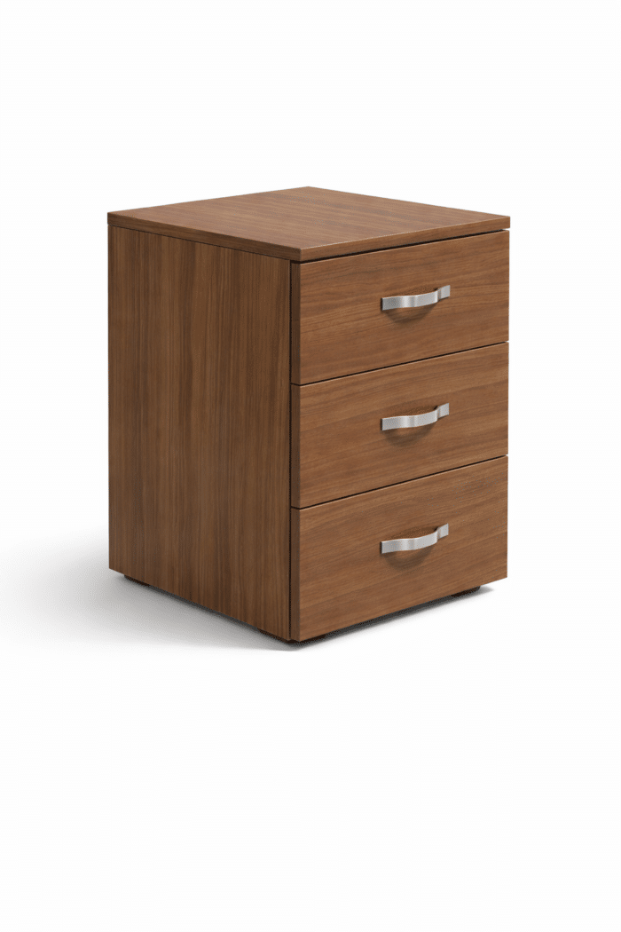 Caisson mobile de bureau en bois – 3 tiroirs avec serrure | Big Office Maroc – Image 2