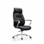 Fauteuil de Bureau Direction en Similicuir Noir – Pied Chromé