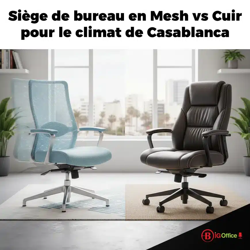 Siège de bureau en Mesh vs Cuir pour le climat de Casablanca