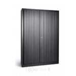 Armoire métallique à rideaux coulissants noire - Rangement bureau professionnel