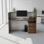 Comptoir d’accueil en MDF – couleur au choix du bois & dimensions sur mesure – Image 2