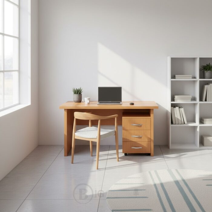 Bureau en bois stratifié professionnel – Design simple et robuste – Image 2