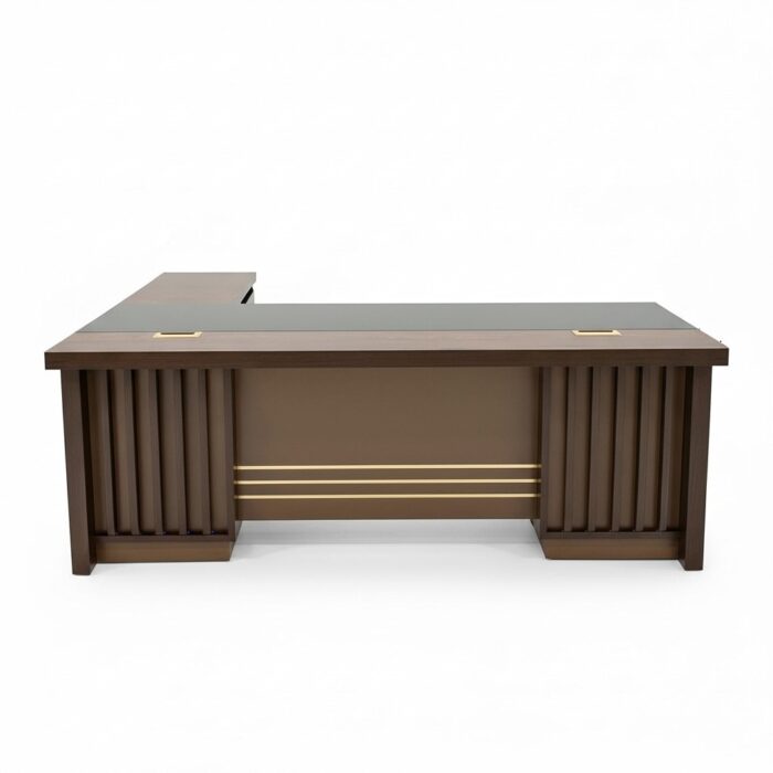 Bureau de Direction MAJESTÉ (Wengé): Luxe Traditionnel & Rangement Exécutif Intégré – Image 3