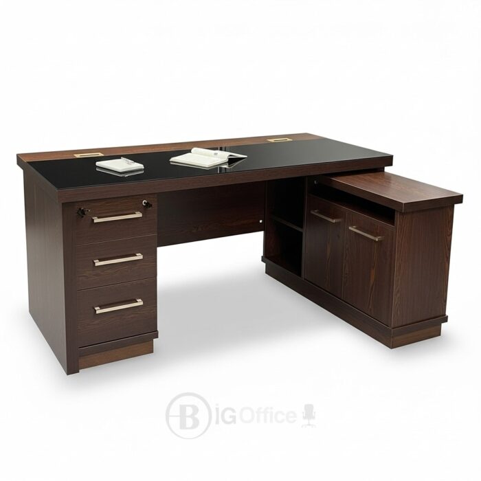 Bureau de Direction MAJESTÉ (Wengé): Luxe Traditionnel & Rangement Exécutif Intégré – Image 8