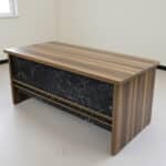 Bureau de Direction UCDA 160 cm - Bois MDF + Façade Effet Marbre Noir avec Caisson et Retour – Image 6