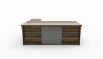 Bureau de direction en MDF – Plateau 240×100 cm avec meuble retour 100×50 cm et caisson mobile