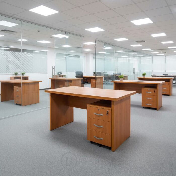 Bureau en bois stratifié professionnel – Design simple et robuste – Image 10