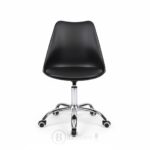 Chaise de Bureau à Roulettes H-310B-6 – Design Moderne, Réglable en Hauteur (Noir & Blanc & Gris)