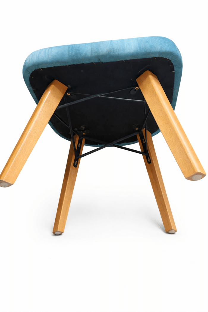 Chaise Design Scandinave en Tissu Bleu - Liquidation Totale – Image 2