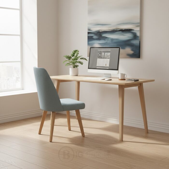Chaise Design Scandinave en Tissu Bleu - Liquidation Totale – Image 5