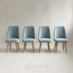 Chaise Design Scandinave en Tissu Bleu - Liquidation Totale – Image 6