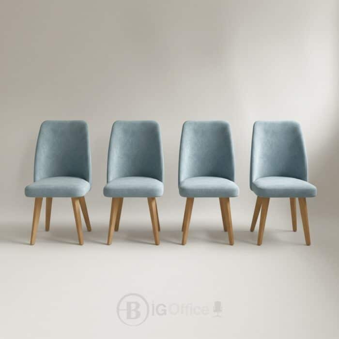 Chaise Design Scandinave en Tissu Bleu - Liquidation Totale – Image 6