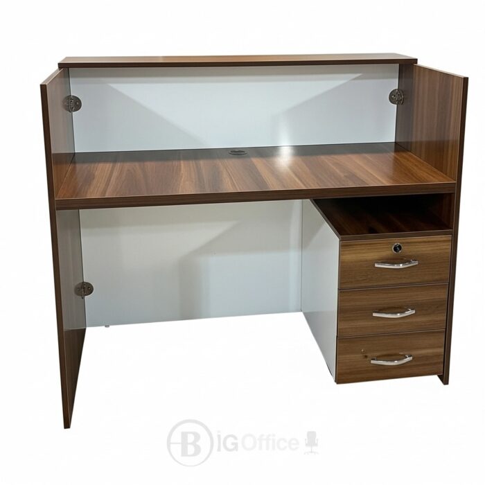 Comptoir d’accueil en MDF – couleur au choix du bois & dimensions sur mesure – Image 4