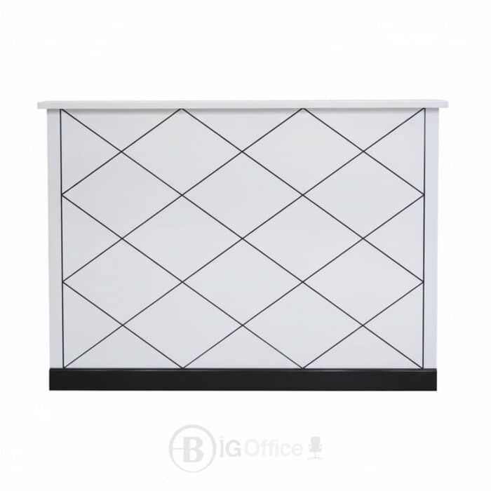 Comptoir de Réception A811: L’Accueil Design & Modulable (Blanc/Noir) – Image 2
