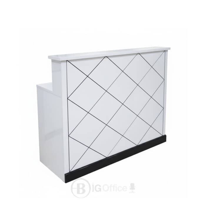 Comptoir de Réception A811: L’Accueil Design & Modulable (Blanc/Noir) – Image 3