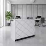 Comptoir de Réception A811: L’Accueil Design & Modulable (Blanc/Noir) – Image 4
