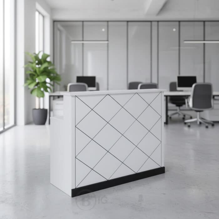 Comptoir de Réception A811: L’Accueil Design & Modulable (Blanc/Noir) – Image 4