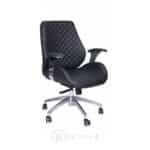 Fauteuil de Direction 4009P: L’Élégance du Motif "Diamant" & Confort Ergonomique (Noir)